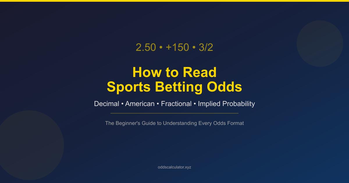 How to Read Sports Betting Odds: A Beginner's Guide (2026)